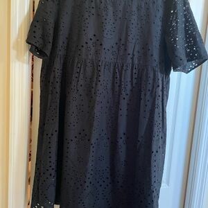 Style & Co Elegant Black Eyelet Blouse